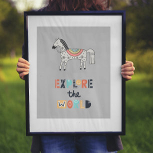 Affiche Cute Scandia Horse Explore Le Monde