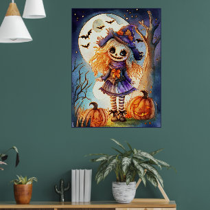 Affiche Cute Scarecrow dans Éffrayant Woods,