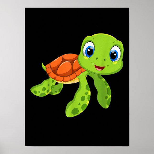 Affiche Cute Sea Baby Turtle Gift (Devant)