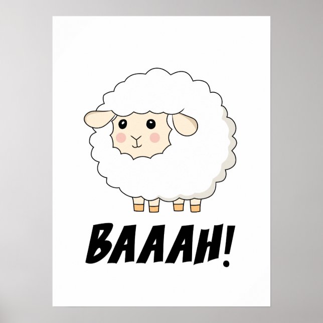 Affiche Cute Sheep Baaah (Devant)