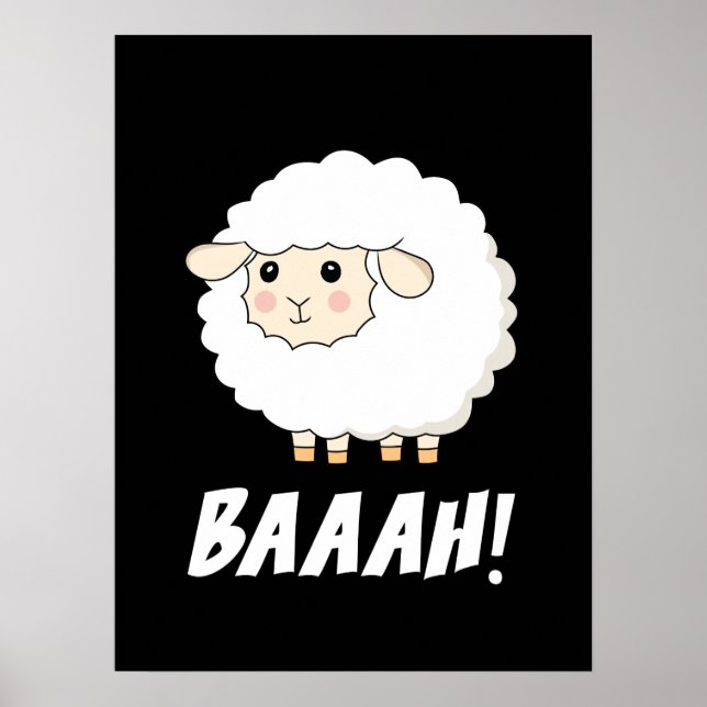 Affiche Cute Sheep Baah (Devant)