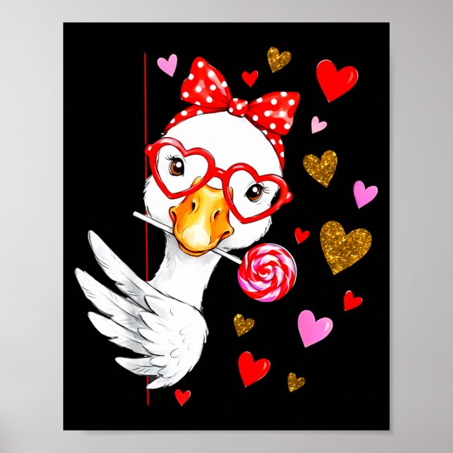 Affiche Cute Silly Goose Coquette Bow Valentine's Day Men  (Devant)