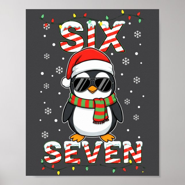 Affiche Cute Six Seven 67 Penguin Kids Christmas Holiday L (Devant)