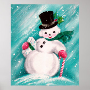 Affiche Cute Snowman Girl