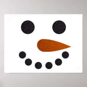 Affiche Cute Snowman Visage Imprimer Décor Art
