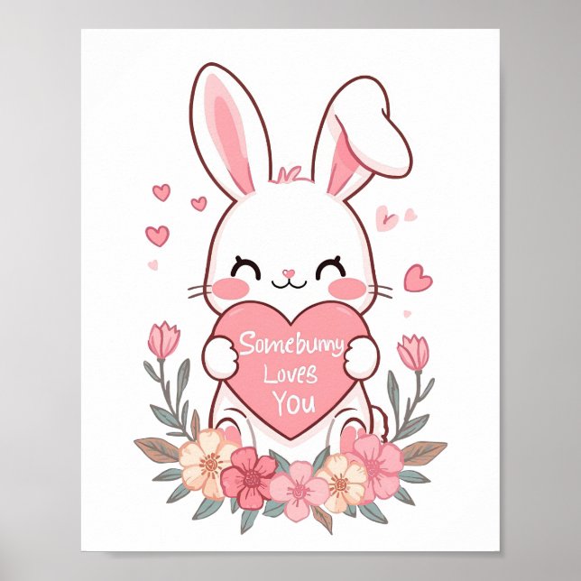 Affiche Cute "Somebunny Love You" Pun (Devant)