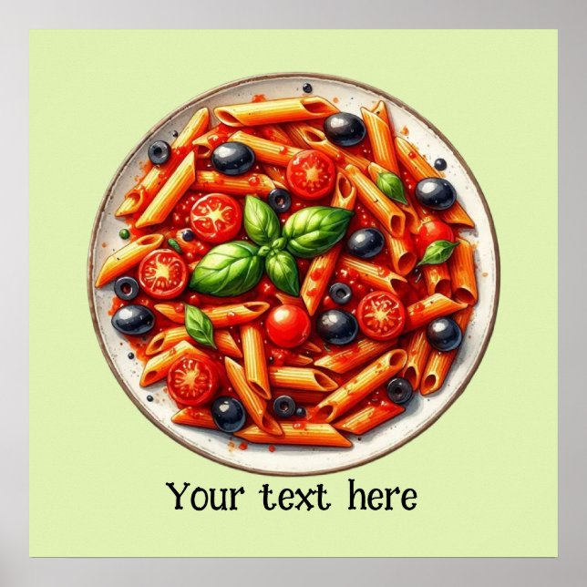 Affiche Cute spaghetti maison personnaliser italienne (Devant)