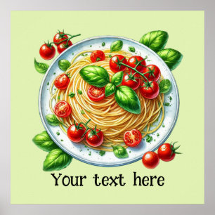 Affiche Cute spaghetti pâtes maison