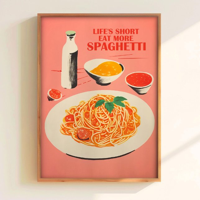 Affiche Cute Spaghetti Wall Print Retro Kitchen Wall Art   (Créateur téléchargé)