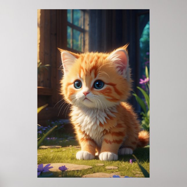Affiche *~* Cute Sweet AP68 2:3 Kitten Orange Tabby (Devant)