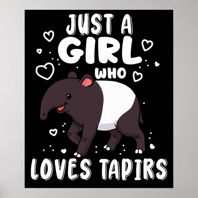 Affiche Cute Tapir Gift Women Tapir Gifts Girls Tapir (Devant)