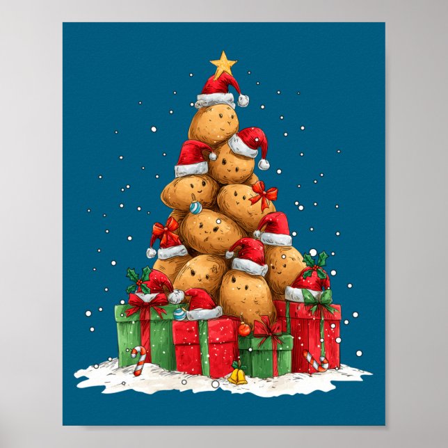 Affiche Cute Tato Le Christmas Tree Xmas Hat Long Sleeve  (Devant)
