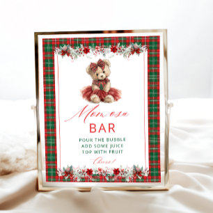Affiche Cute Teddy Bear Girl Baby shower Momosa Bar