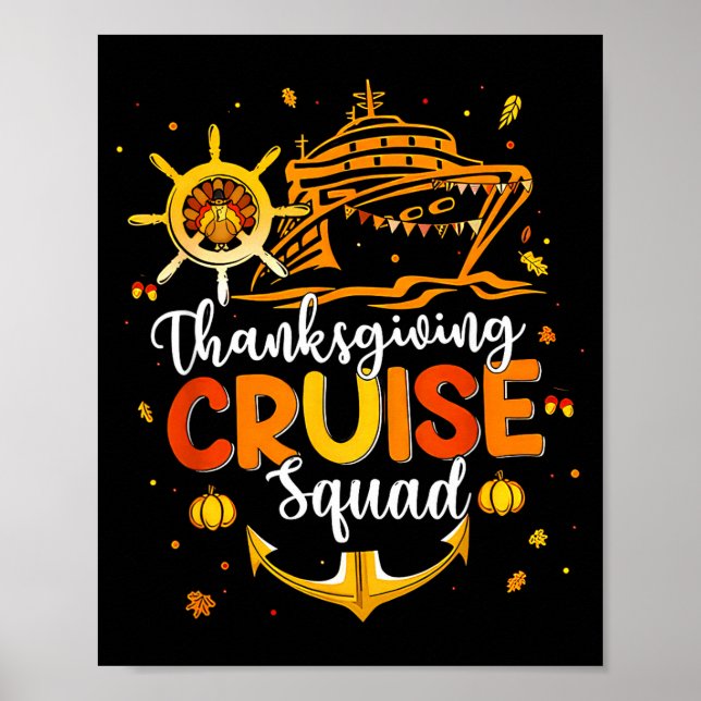 Affiche Cute Thanksgiving Cruise Squad Matching Family Vac (Devant)