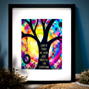 Affiche Cute Tree Swing Colorful inspirant salle de classe