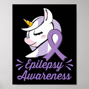 Affiche Cute Unicorn Epilepsy Sensibilisation Cadeau Femme