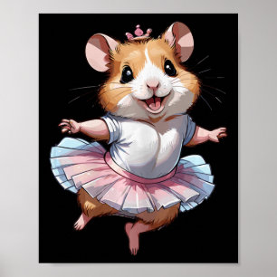 Affiche Cute Unique Et Moderne Hamster Ballet Et Ballerin