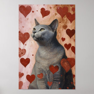 Affiche Cute Valentine Chat
