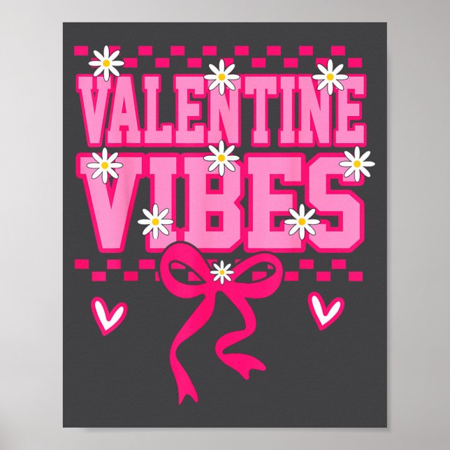 Affiche Cute Valentine Vibes Smile Face Valentines Day Gir (Devant)