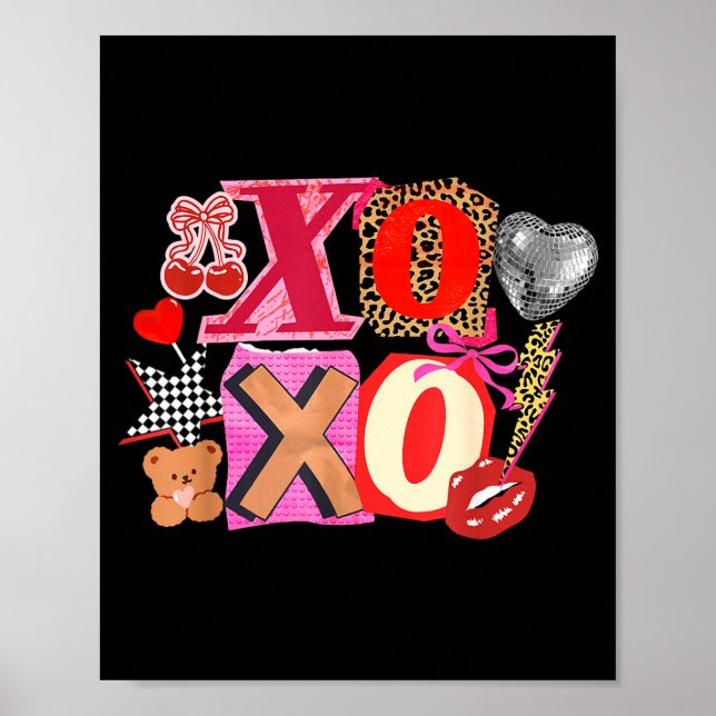 Affiche Cute Valentine Xoxo Funny Valentine Hearts Lover G (Devant)