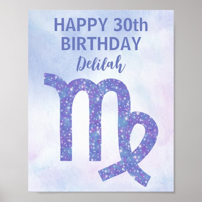 Affiche Cute Virgo Astrologie Personnalisée Purple Anniver (Devant)