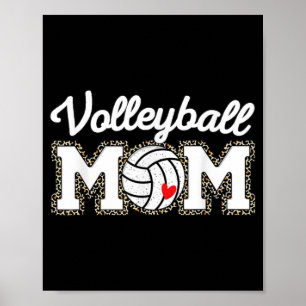 Affiche Cute Volleyball Mom Leopard Print Mothers Day 