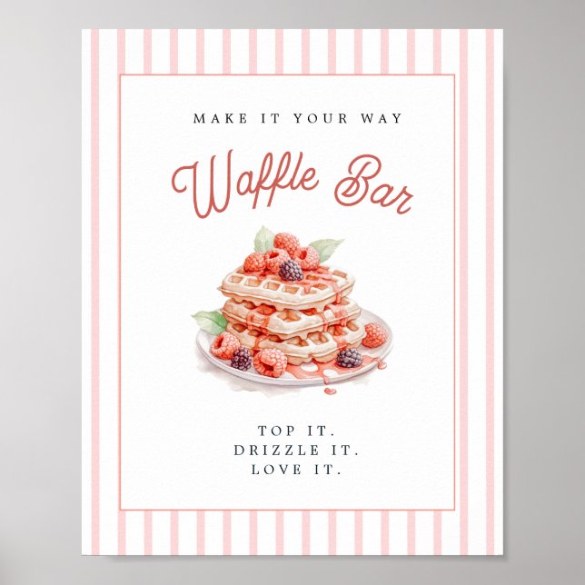 Affiche Cute Waffle Bar Bridal shower  (Devant)