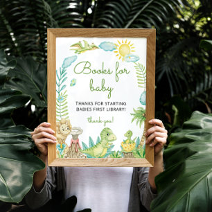 Affiche Cute Watercolor Dinosaur Livres pour bébé