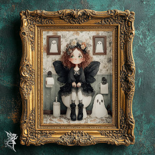 Affiche Cute Whimsesol Halloween Fée Et L'Art Fantôme