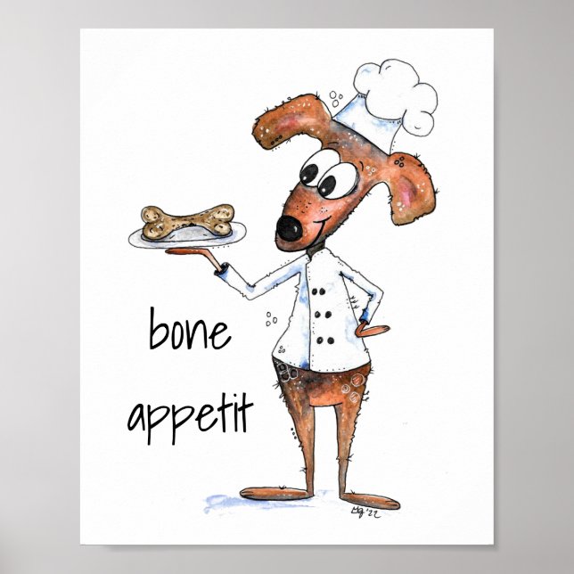 Affiche Cute Whimsical Dog Chef (Devant)