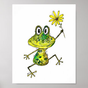 Affiche Cute Whimsical Happy Frog
