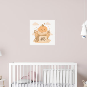 Affiche Cutesse Citrouille fraîche d'automne Kawaii Vibes