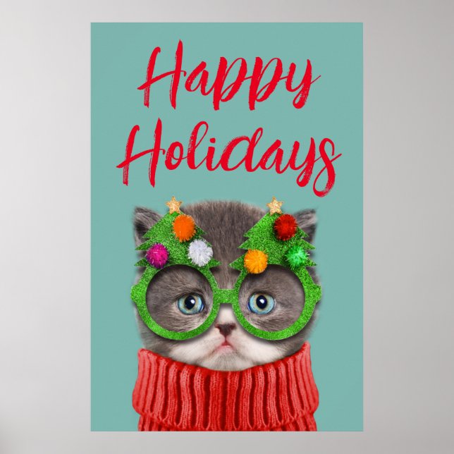 Affiche Cutest Baby Animals | Cat Christmas Sweater (Devant)