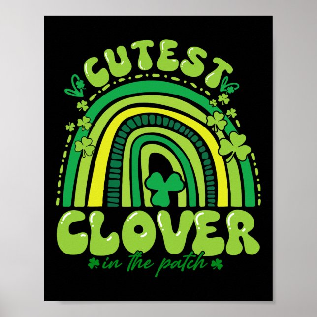 Affiche Cutest Clover Dans Le Patch Drôle Fille Enfants Ét (Devant)