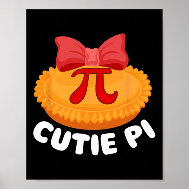 Affiche Cutie Pi - Pi Day Math Lover Science Pi Symbole (Devant)