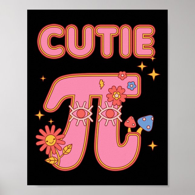 Affiche Cutie Pi Pie Happy Pi Day Mathématiques Enseignant (Devant)