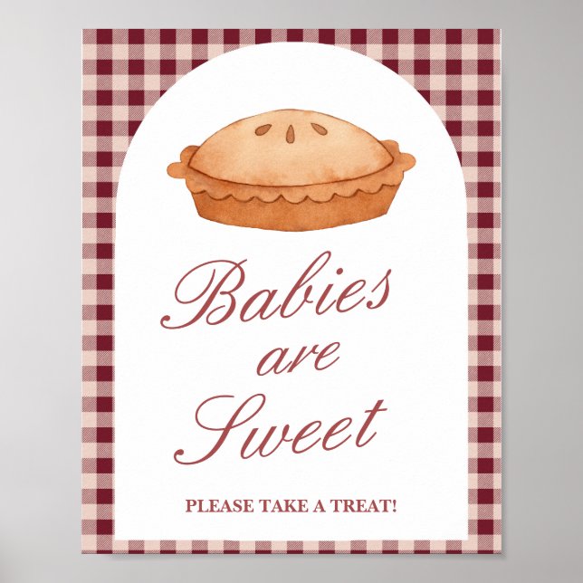 Affiche Cutie Pie Baby shower Sweet Treat Favoriser Signal (Devant)