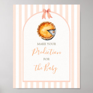 Affiche Cutie Pie Orange En vichy Prédiction pour bébé