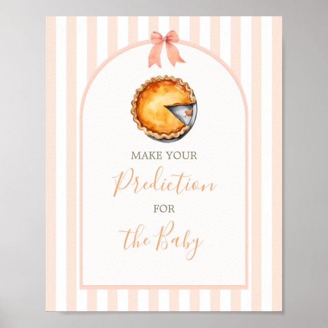 Affiche Cutie Pie Orange En vichy Prédiction pour bébé (Devant)