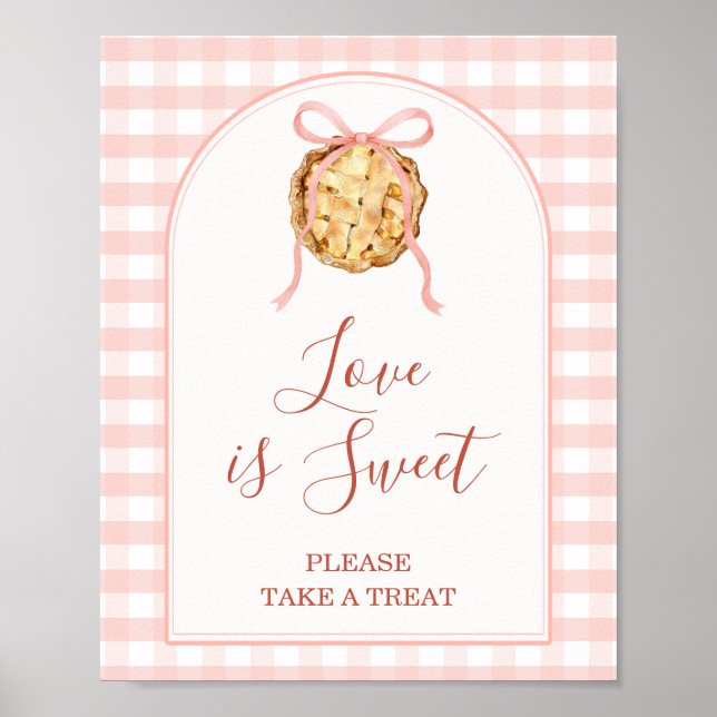 Affiche Cutie Pie Pastel Pink Baby Shower Love is Sweet (Devant)