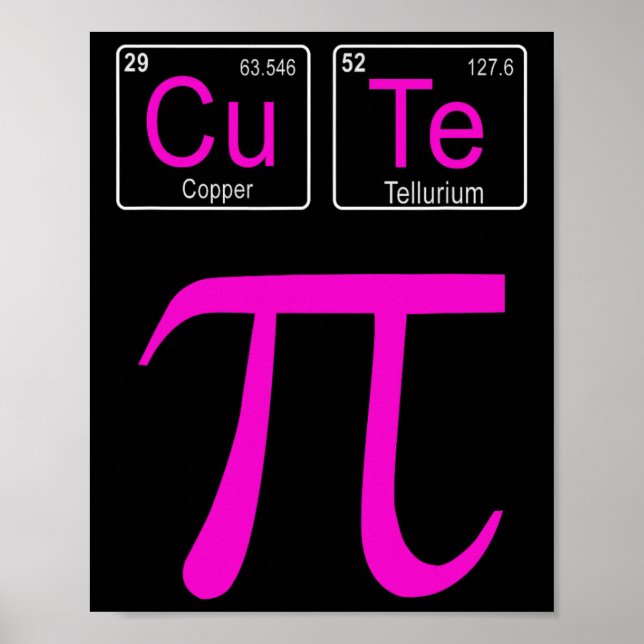 Affiche Cutie Pie Pi Day Cute Math Périodique Table Pun Ca (Devant)