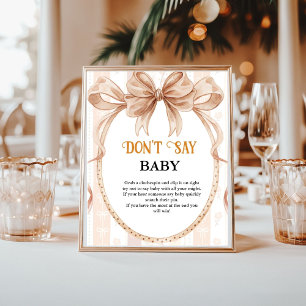 Affiche Cutie tarte arc-en-ciel ne pas dire le baby shower