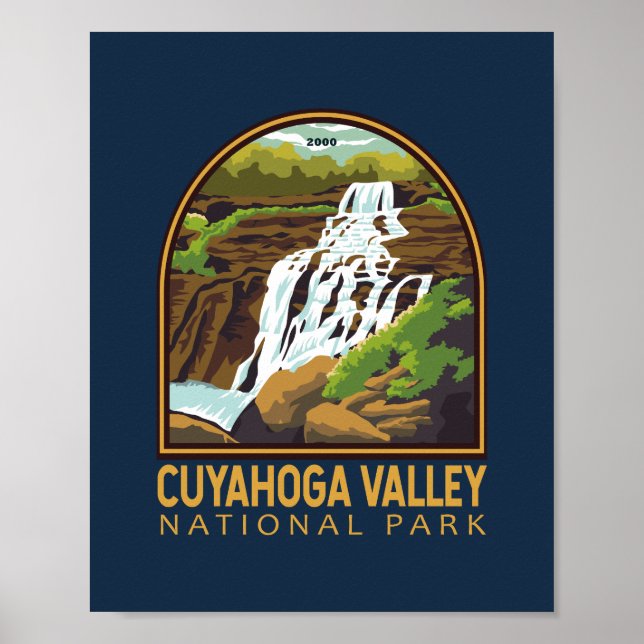Affiche Cuyahoga Valley National Park Vintage Emblem (Devant)