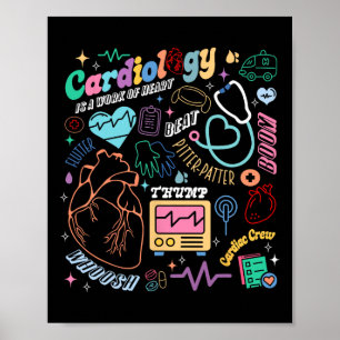Affiche Cvicu Cardiac Infirmière Retro Anatomie Cardiologi