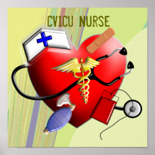 Affiche CVICU Nurse Canvas Art