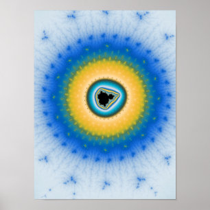 Affiche Cyan Électrique et Mandelbrot Luminescent Jaune So