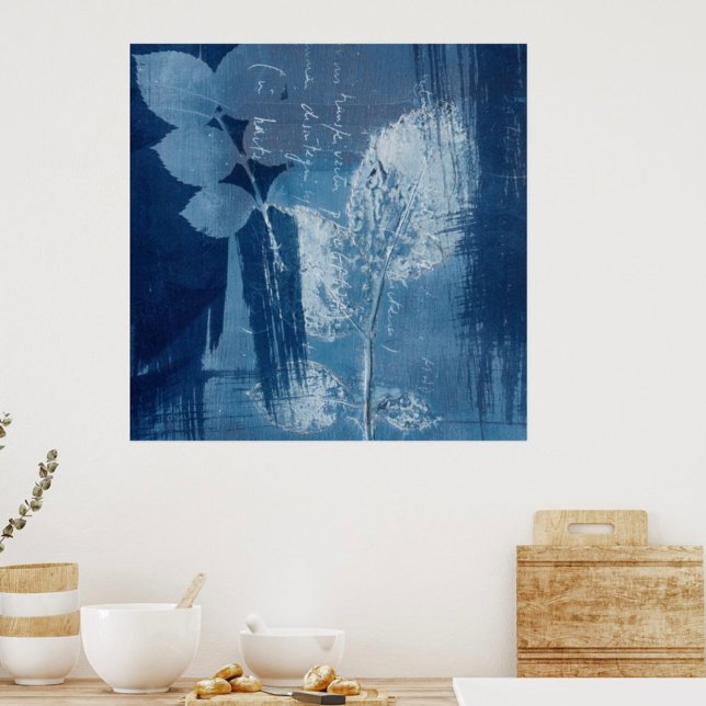 Affiche Cyanotype abstrait contemporain (Créateur téléchargé)
