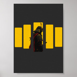 Affiche Cyber Samouraï Guerrier Japonais Art Bushido