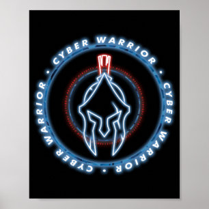 AFFICHE CYBER WARRIOR BADGE SEAL