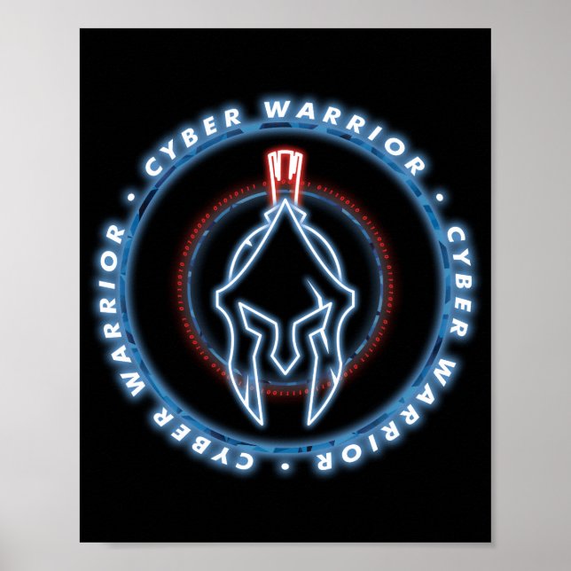 AFFICHE CYBER WARRIOR BADGE SEAL (Devant)